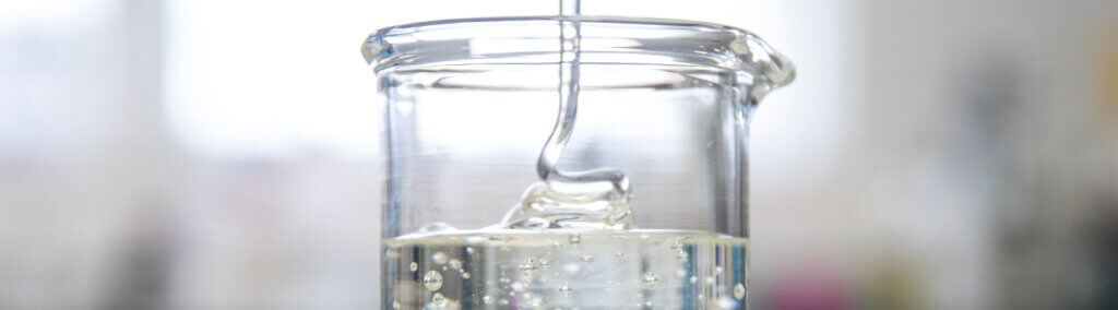 rheology modifier in beaker.